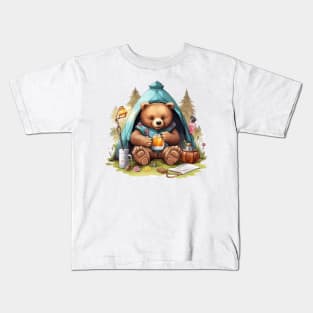 Camping Bear #3 Kids T-Shirt